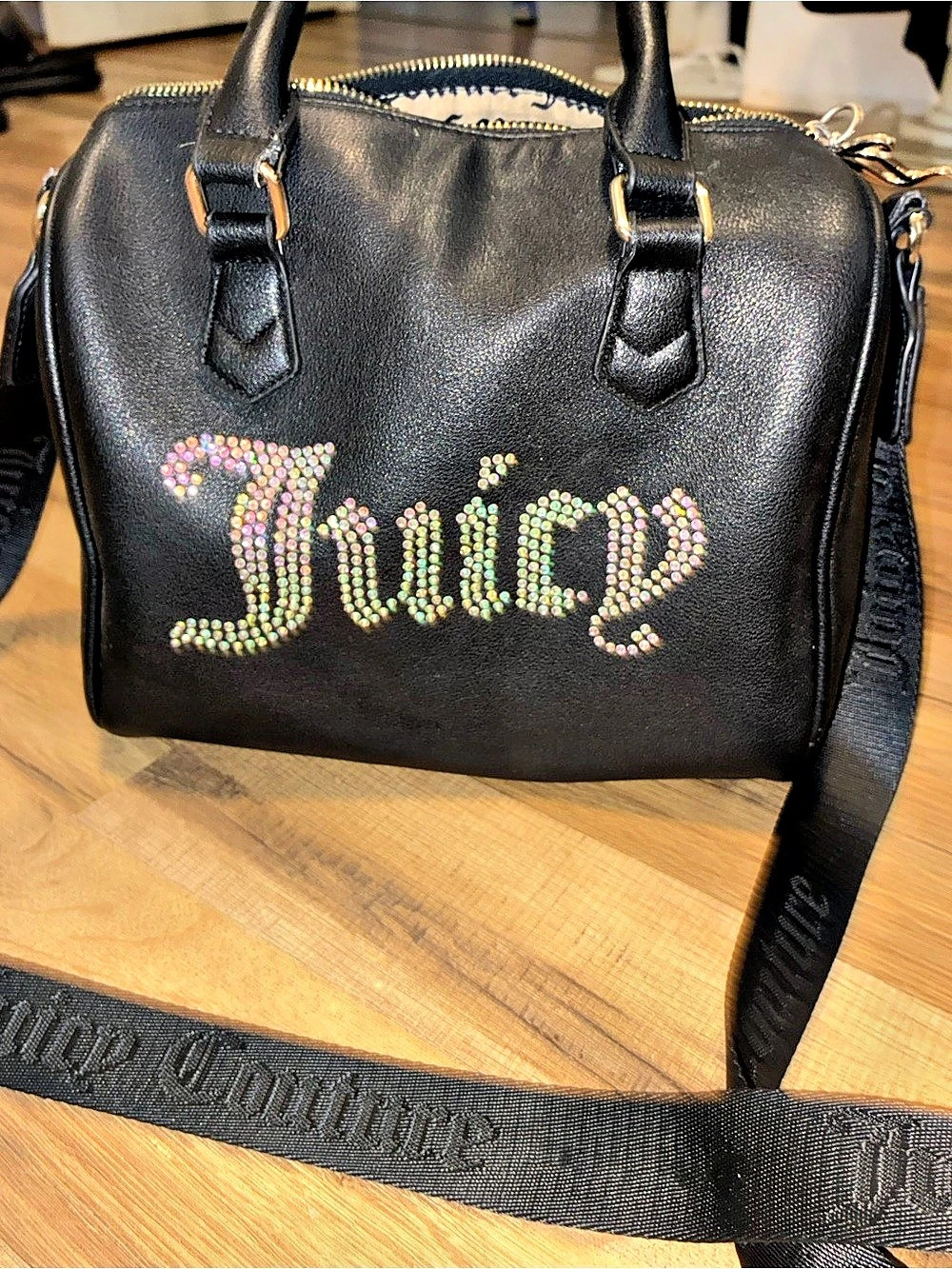 Juicy Couture Black Rhinestone Satchel